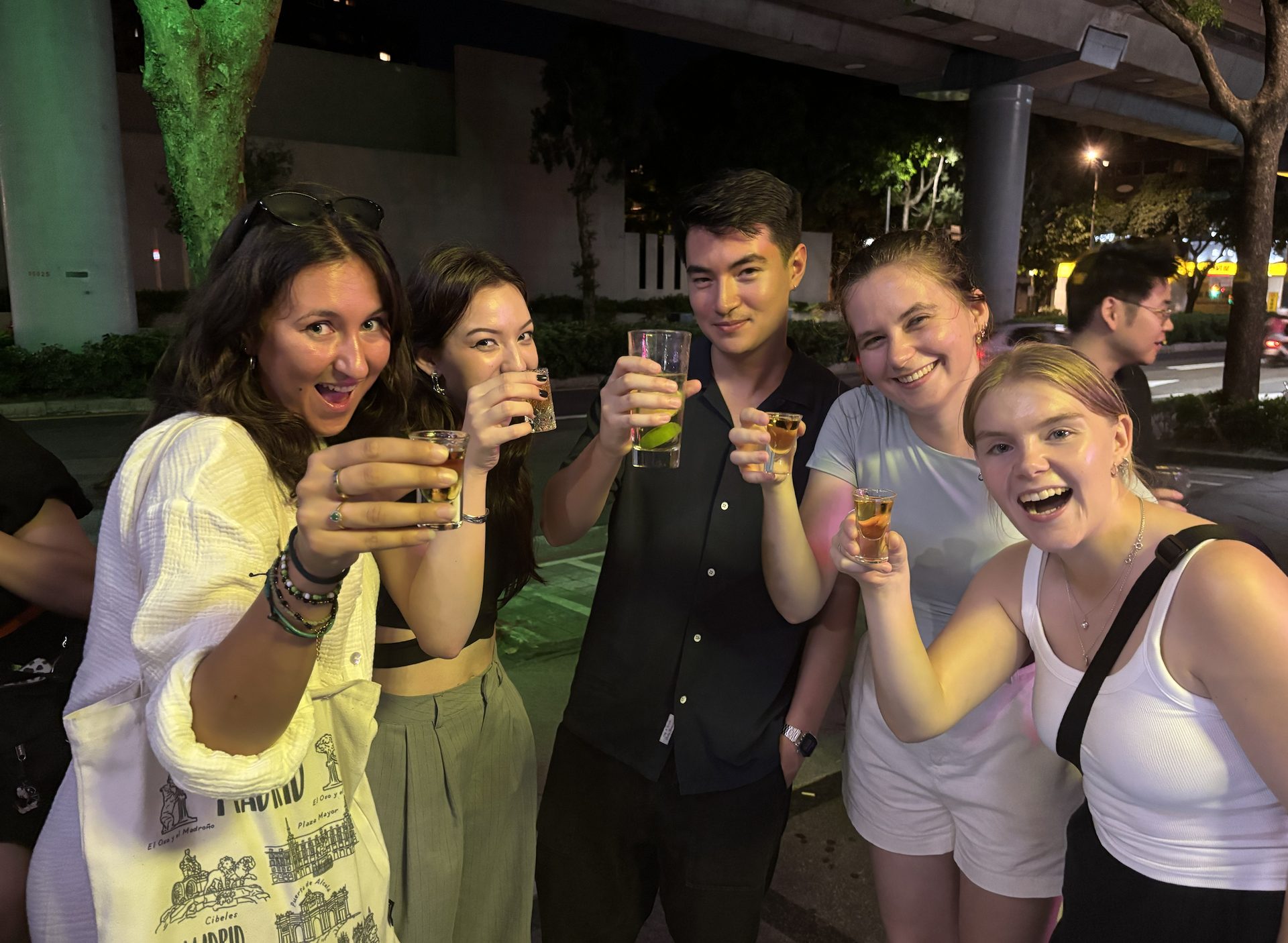 Group cheering at Saturday social