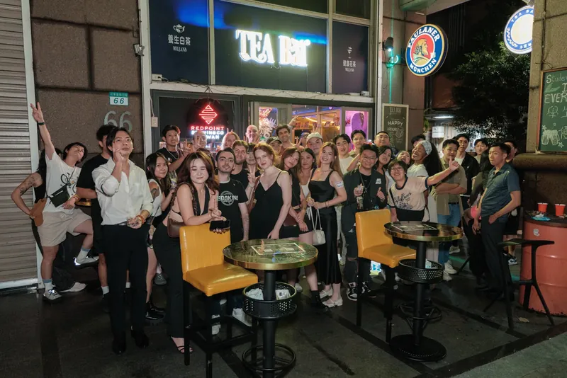 The Saturday group gathered outside Tea Bar