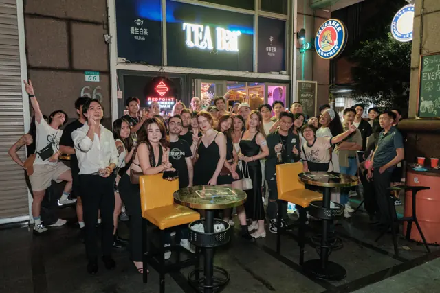 The Saturday group gathered outside Tea Bar